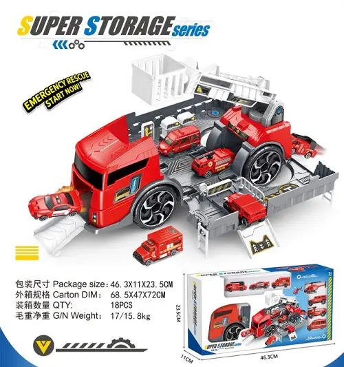 Plastic toys category - injection moulded vehicle and track sets