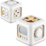 Montessori busy cube travel toy with six sensory activities