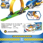 Shark catapult track toy set in window box packaging