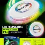 LED flying disc with USB rechargeable battery and 13 light modes