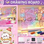 LED luminous acrylic drawing board for kids, 21cm