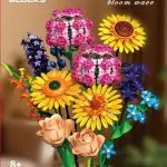 Colorful bloom wave flower building blocks, 1,015 pieces
