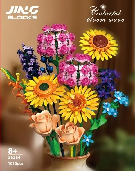 Colorful Bloom Wave Flower Building Blocks 1015 Pcs