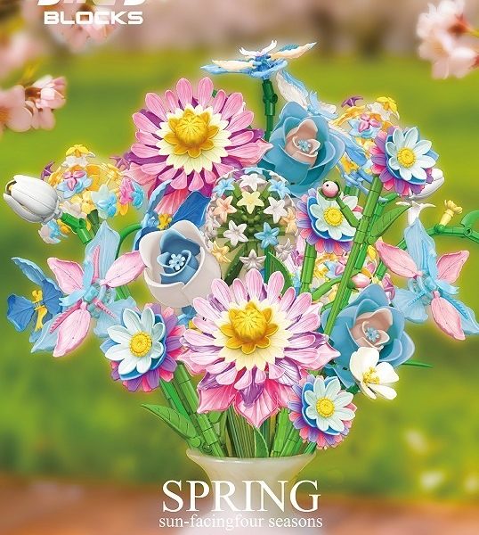 JING BLOCKS 26200 Spring Bouquet DIY Building Block Flowers
