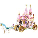 Princess carriage building block set 921007 417PCS DIY royal castle carriage toy for kids and wholesalers